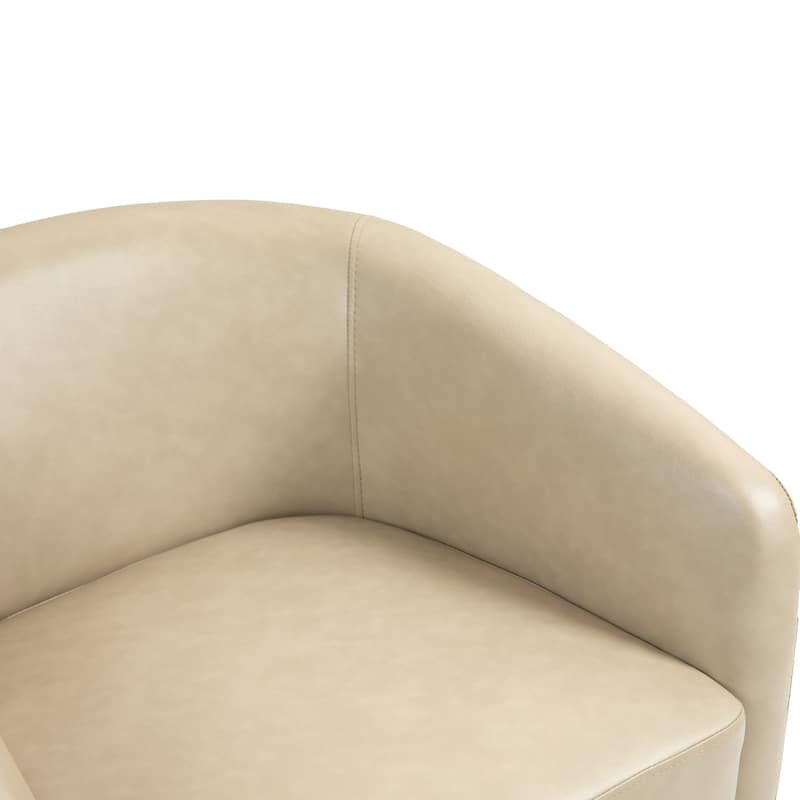 Modern Upholstered Swivel Barrel Club Arm Accent Chair for Living Room