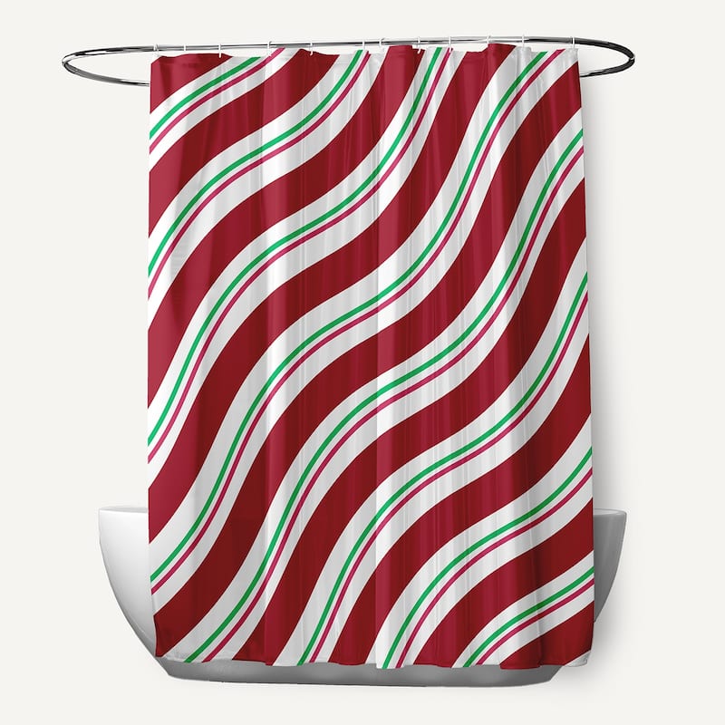 Candy Stripes Shower Curtain - Haute Red