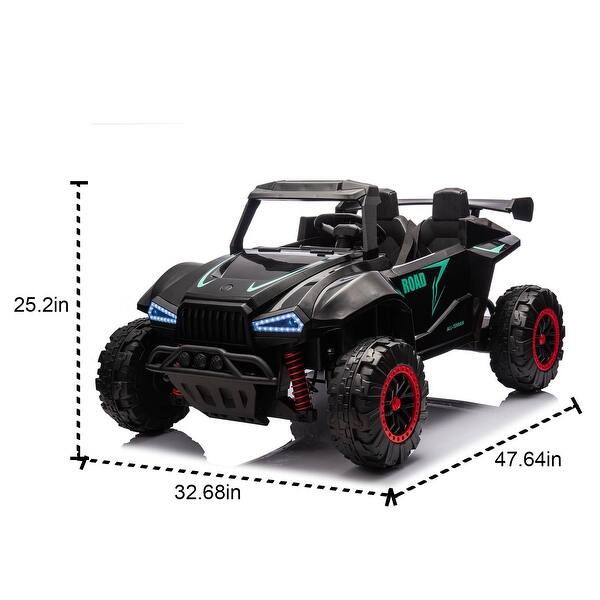 dimension image slide 2 of 5, Kids 24V Police Car with Megaphone, Remote Control, Bluetooth, MP3, Suspension, LED Lights, 2-Seater