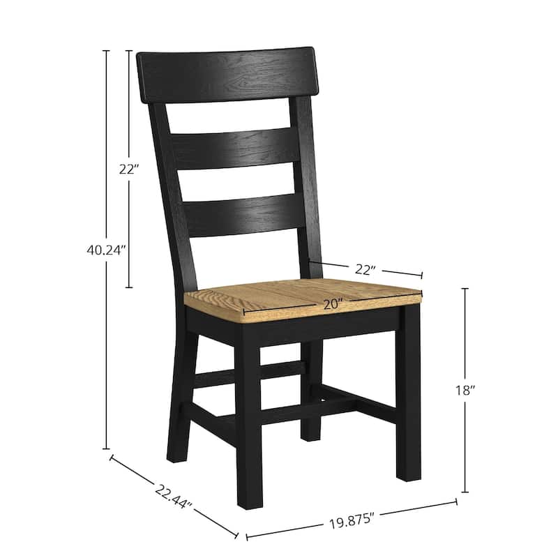 Hendricks Ladder Back Side Chair, Rustic Wheat and Raven (Set of 2)