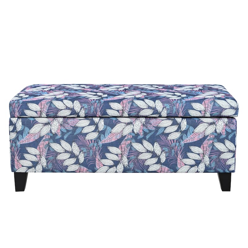 Breanna Floral Upholstered Storage Ottoman by Christopher Knight Home