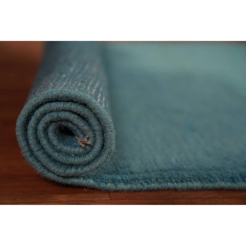 Modern Blue Gabbeh Oriental Accent Rug Handmade Wool Carpet - 2'8" x 4'1"