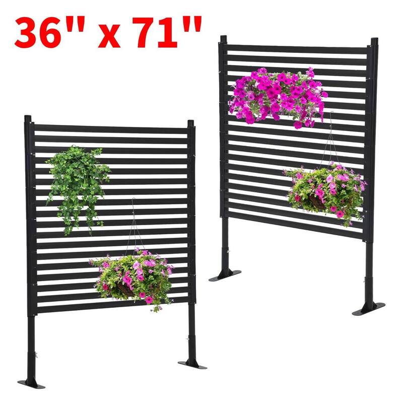 36" x 71" Freestanding Outdoor Privacy Screen, Privacy Fence Screen for Backyard Patio Garden - Black