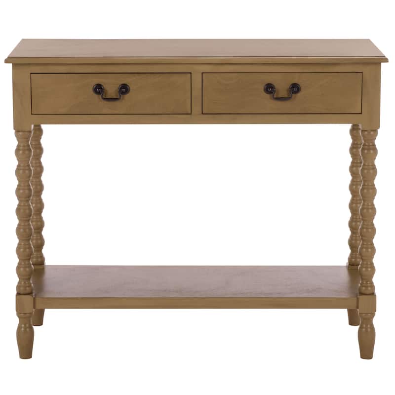 SAFAVIEH Henretta 2-Drawer Console Table - 35.5" W x 13" L x 29.5" H - 35.5" W x 13" L x 29.5" H - 36"W x 13"D x 30"H