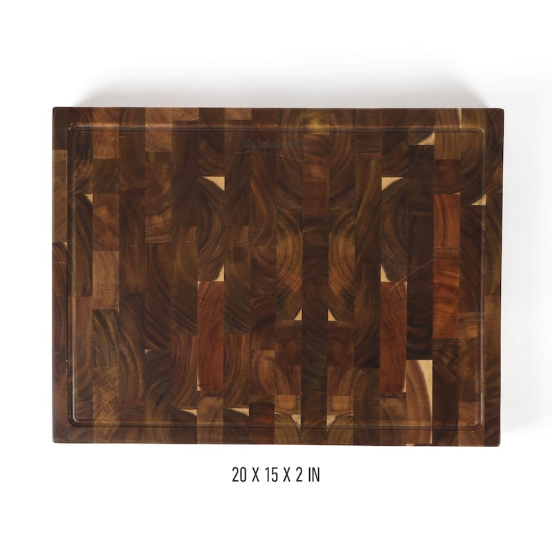 Calphalon Edge Guard Large 20 x 15, 18 x 12, or 13.6 x 9.5in End Grain Acacia Wood Cutting Board