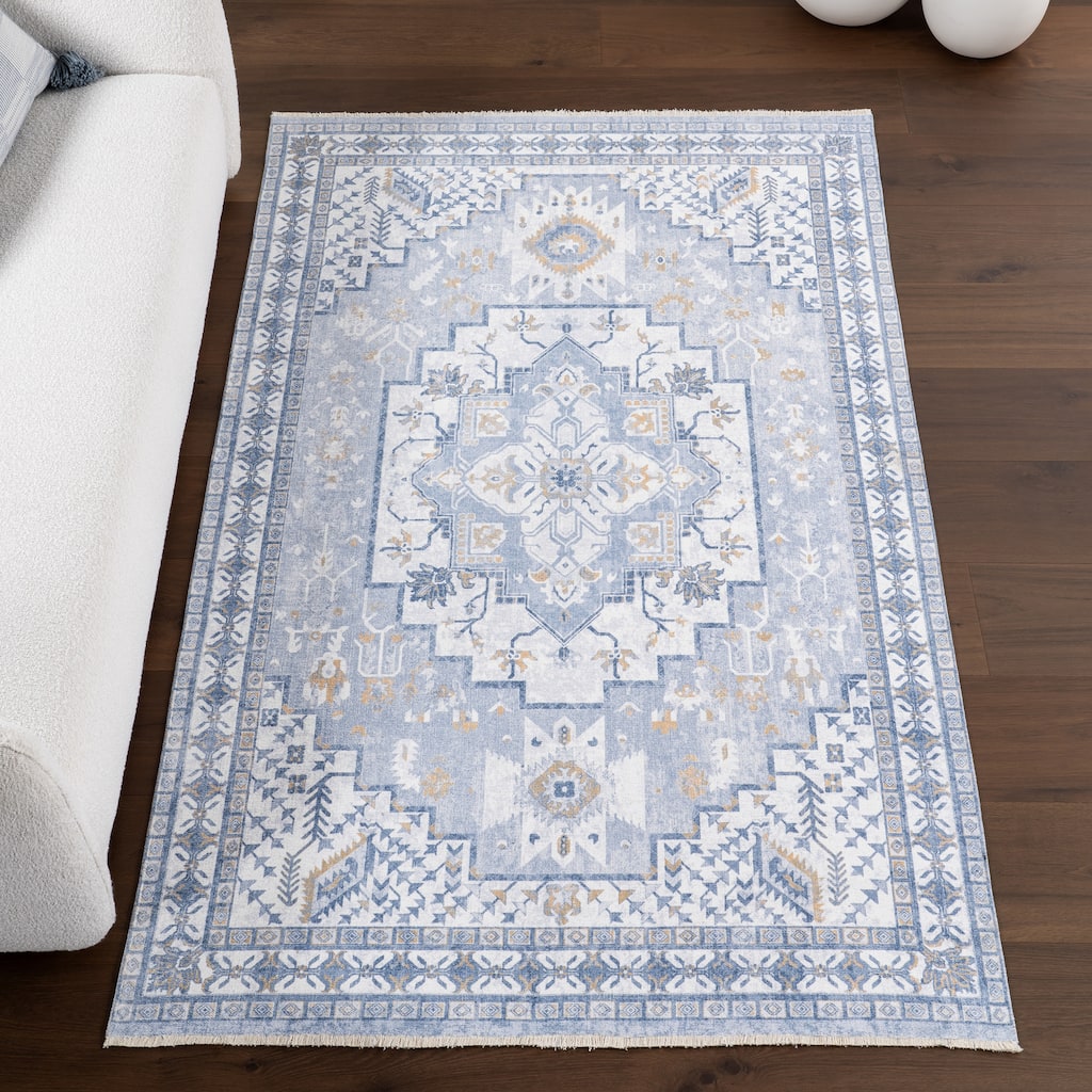 Nuloom Kamiyah SpinClean Medallion Machine Washable Area Rug