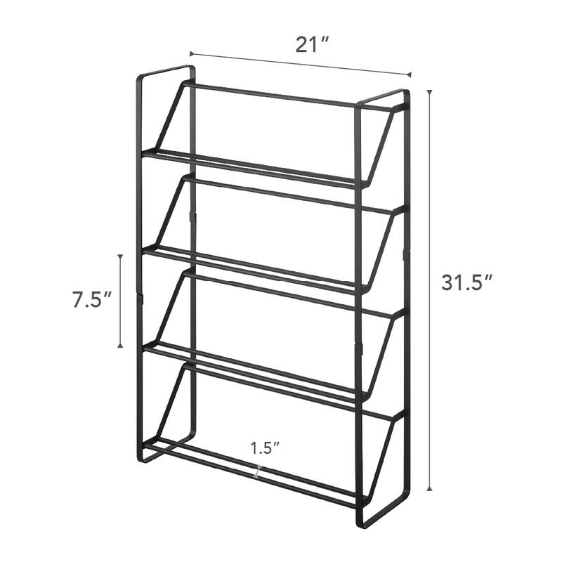 Yamazaki Home Slim Shoe Rack, Steel, Holds 8 to 12 shoes, Holds 26.4 lbs - L 6.89 x W 20.87 x H 31.5 inches