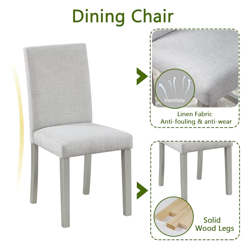 5 Piece Wooden Dining Table Set - N/A