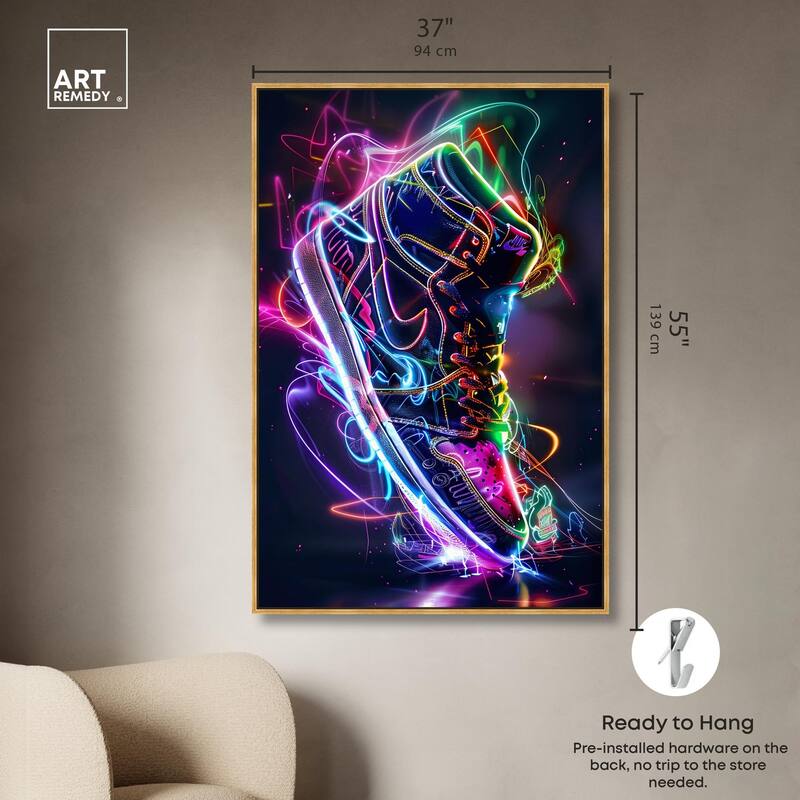 Bright Lights Sneaker Canvas by Art Remedy