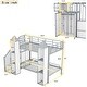 preview thumbnail 4 of 4, White+Gray Twin Size Metal Castle-shaped Bunk Bed with Wardrobe, Storage Staircase, and Open Cabinets
