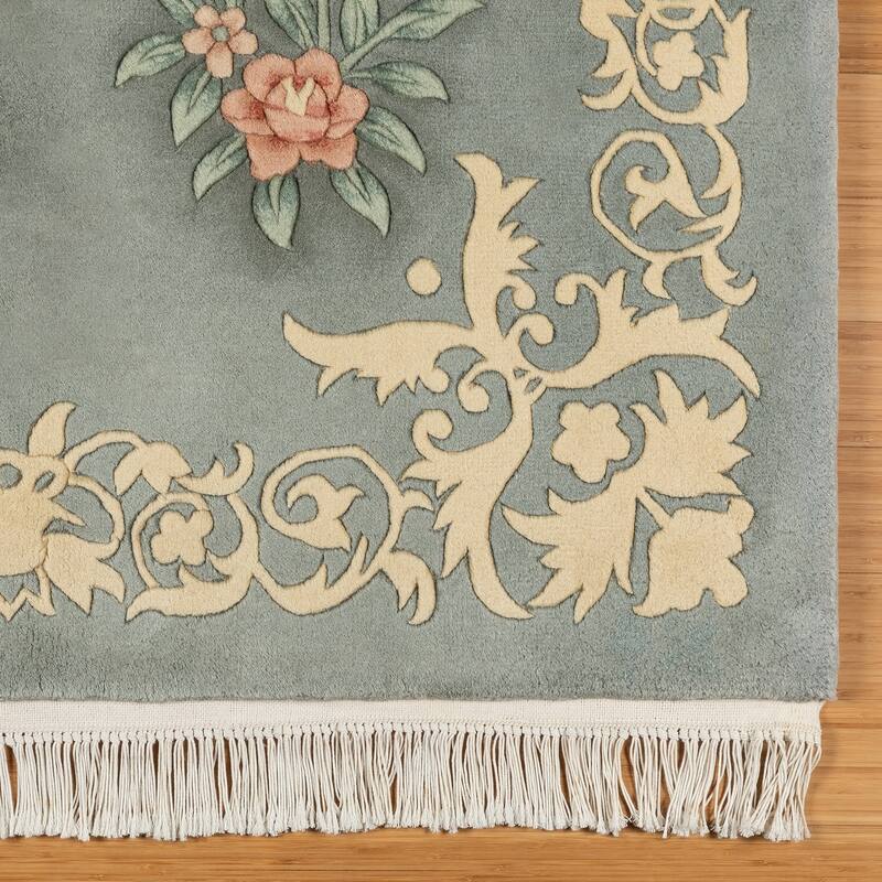 Gertmenian Oriental Estate Traditional Oriental Floral Border Metallion Hand Knot Wool Area Rug Collection