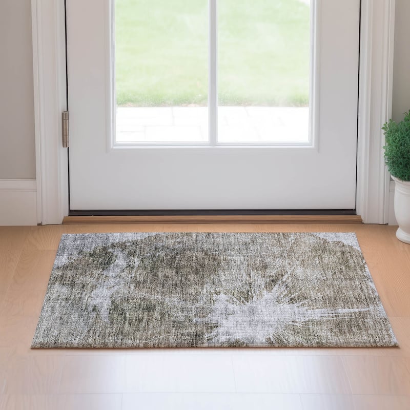 Premium Washable Super Soft Abstract Woodgrain Mayfield Rug - Taupe - 1' 8" x 2' 6" - Rectangle
