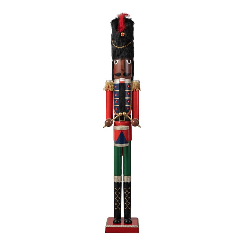 Glitzhome Wooden Christmas African King Soldier Nutcracker
