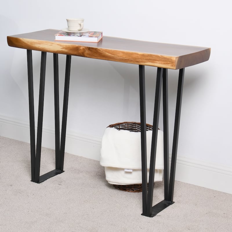 Natural Wood Rectangle Coffee Console Table