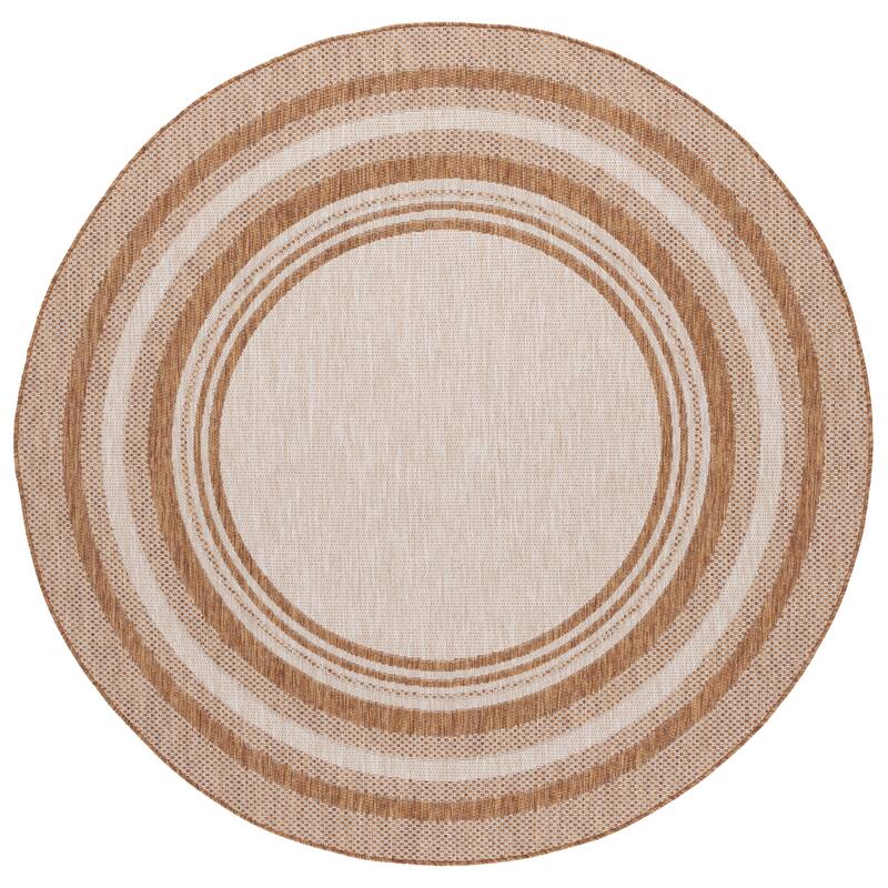 SAFAVIEH Beach House Annachiara Transitional Rug - 6'7" Round - Beige/Brown