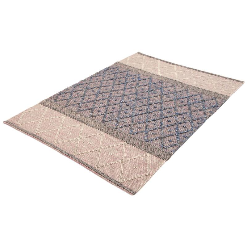 ECARPETGALLERY Braid weave Sienna Pink Wool Rug - 6'2 x 8'11