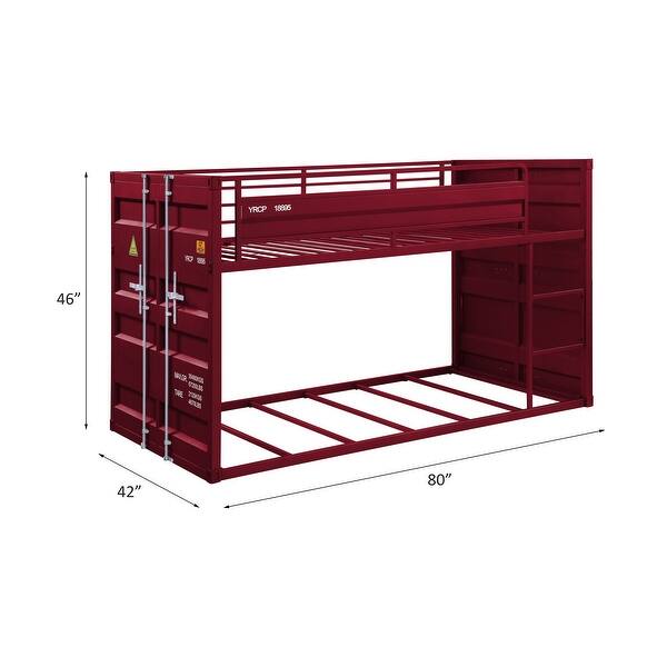Twin/Twin Bunk Bed with Slat System & Safety Guardrail