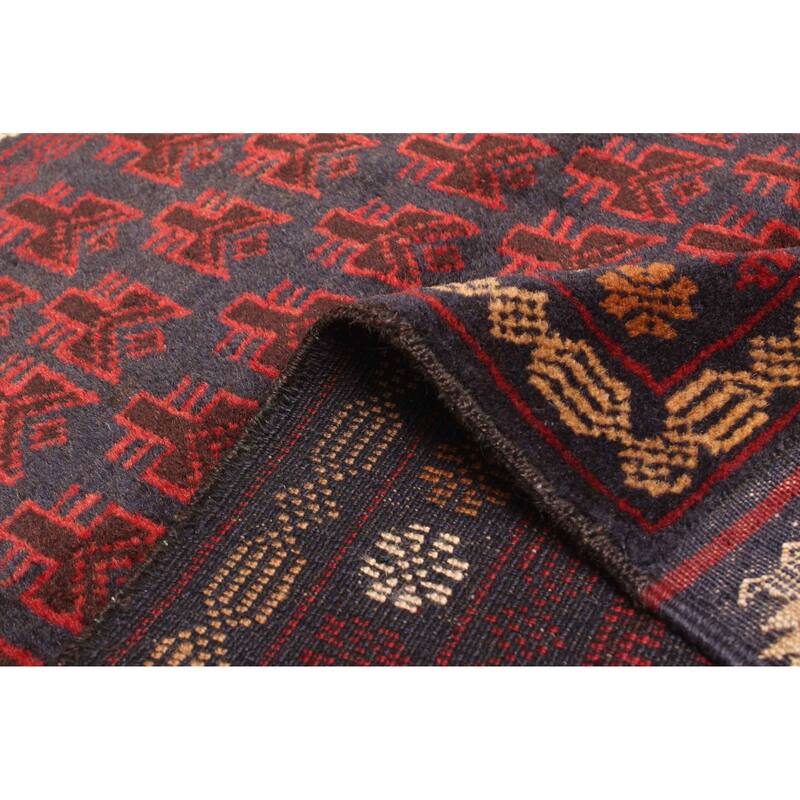 ECARPETGALLERY Hand-knotted Teimani Dark Navy Wool Rug - 2'9 x 4'5