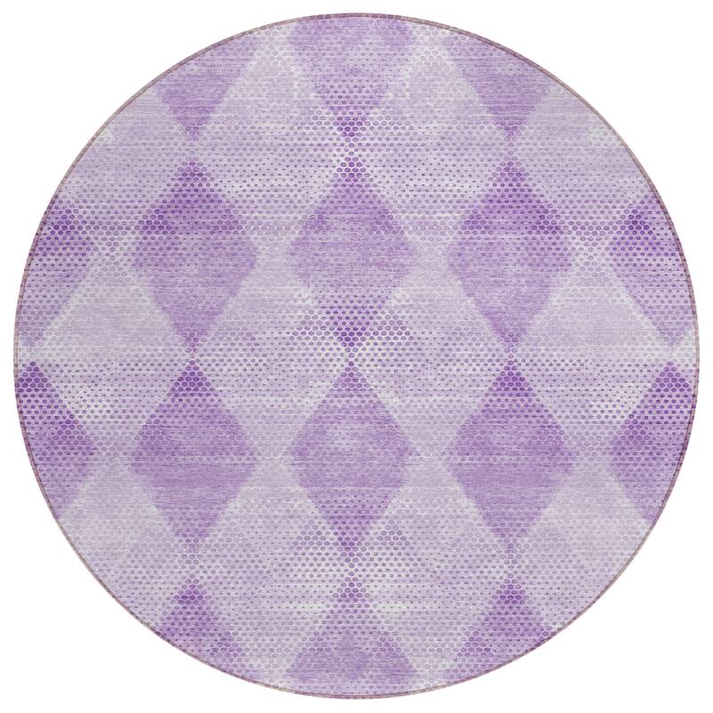 Machine Washable Indoor/ Outdoor Modern Diamonds Chantille Rug