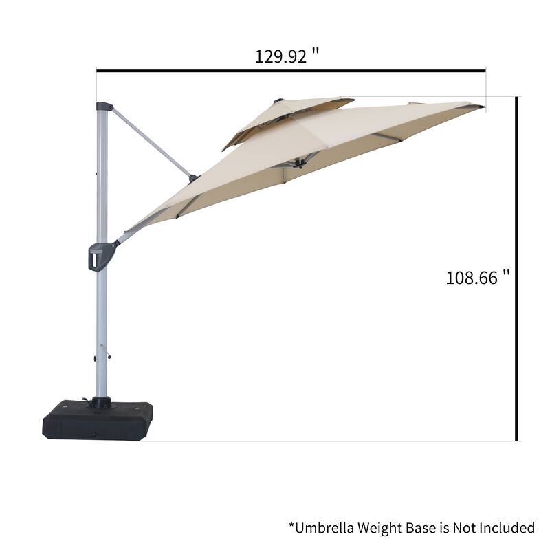 Clihome 11ft Patio Cantilever Octagonal Outdoor Umbrella With Umbrella Cover