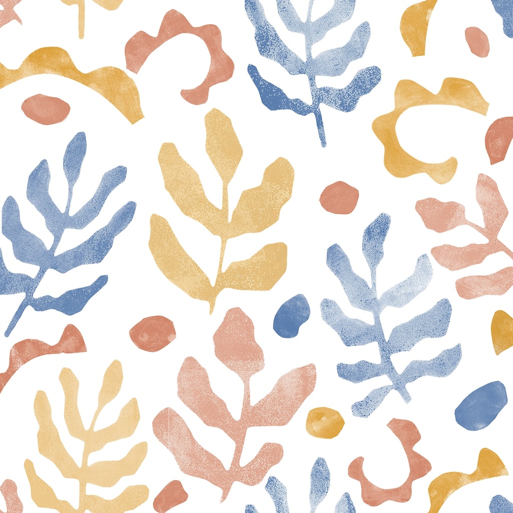 NuWallpaper Blue & Orange Mira Peel & Stick Wallpaper - 216in x 20.5in x 0.025in