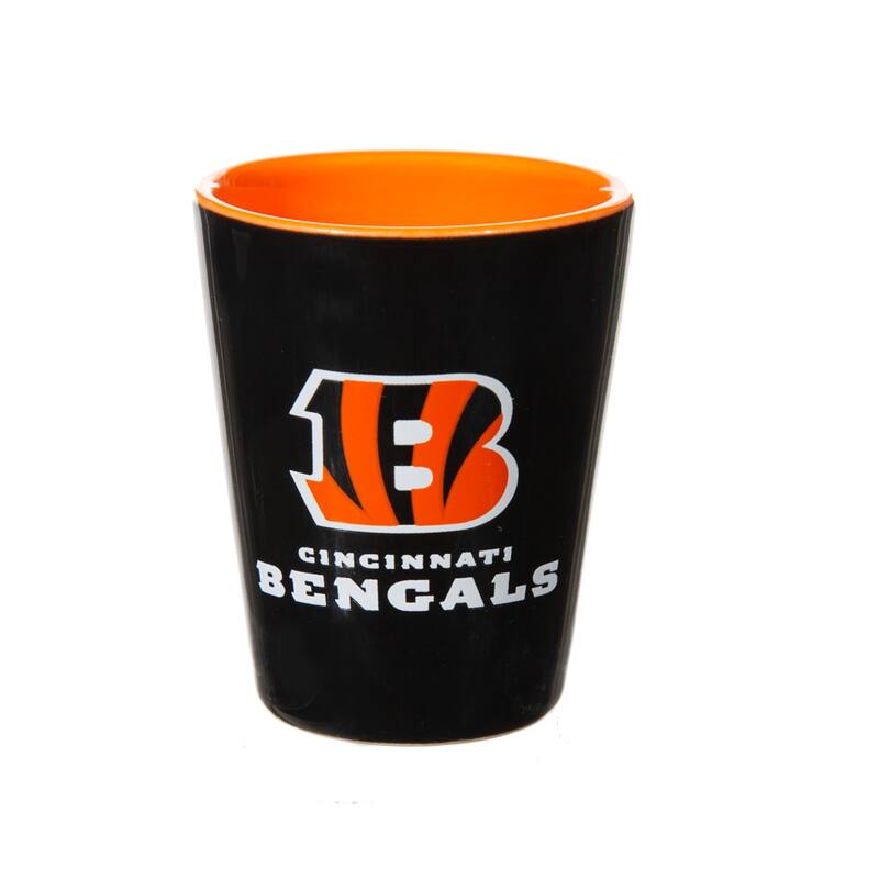 4-Piece Ceramic and Glass 2 oz. Shot Glass Set, Cincinnati Bengals