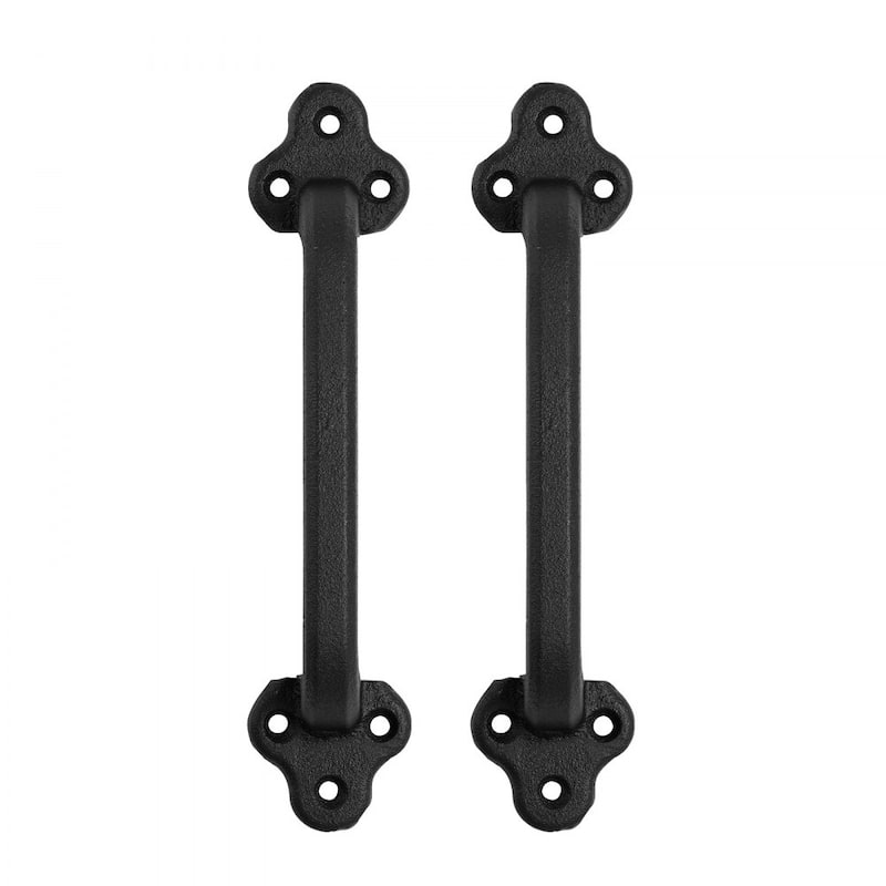 Black Carbon Steel Fence Barn Door Handles Rust-Resistant Grip