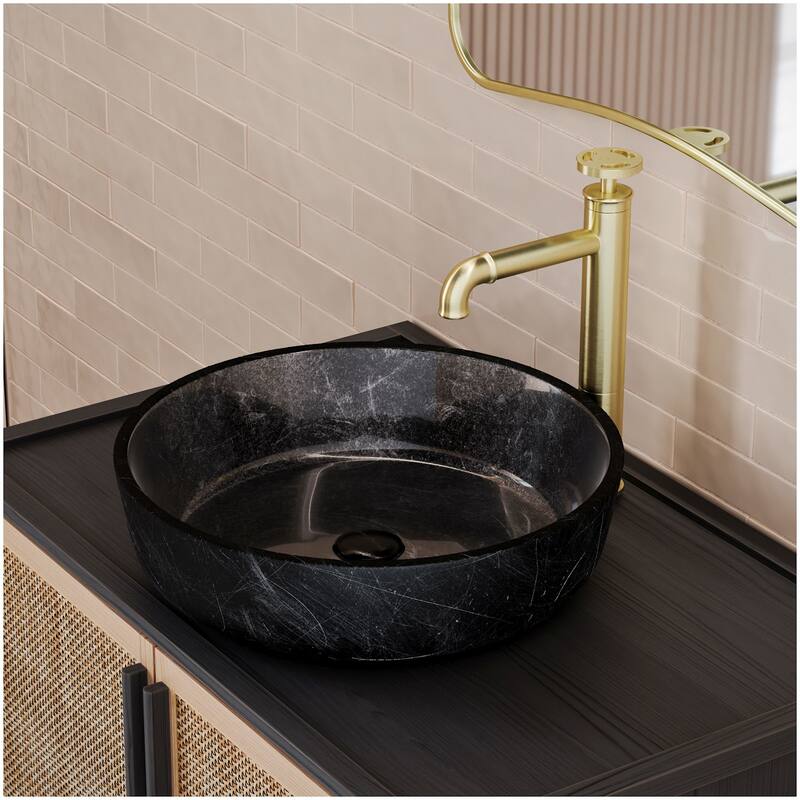 Swiss Madison SM-VS300 Avallon 16-9/16" Circular Glass Vessel Bathroom - Black