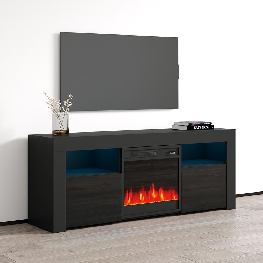 Black and copper tv stand deals