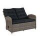 preview thumbnail 7 of 12, Monaco All-Weather 4-Piece Set with Two-Seat Reclining Bench, 26"H Cocktail Table and Two Ottomans - Standard