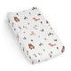 preview thumbnail 1 of 4, Sweet Jojo Designs Woodland Animals Boy Girl Gender Neutral Changing Pad Cover Sheet Green Beige Watercolor Animal Brown Bear