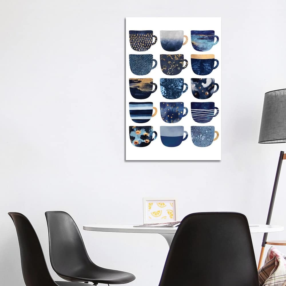 iCanvas "Pretty Blue Coffee Cups I" by Elisabeth Fredriksson Canvas Print