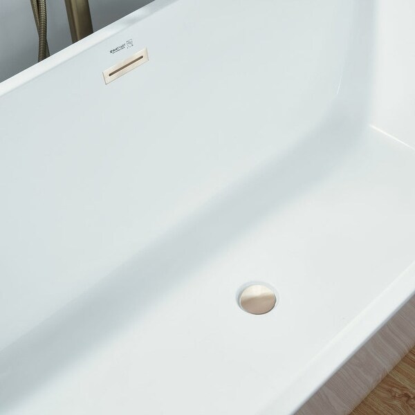 Vanity Art 59 x 30 Inch Freestanding Acrylic Soaking Bathtub