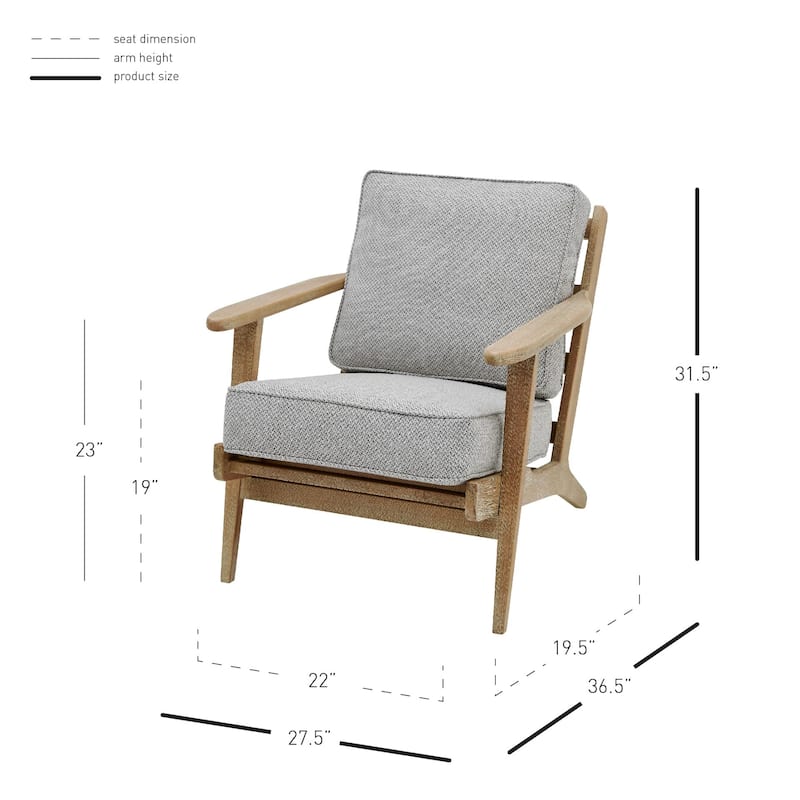NPD Furniture Albert Solid Wood Frame Accent Chair