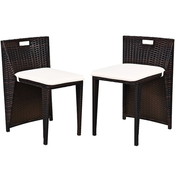 Shop Black Friday Deals On Costway 3pcs Outdoor Patio Rattan Furniture Set Space Saving Garden Overstock 20708375