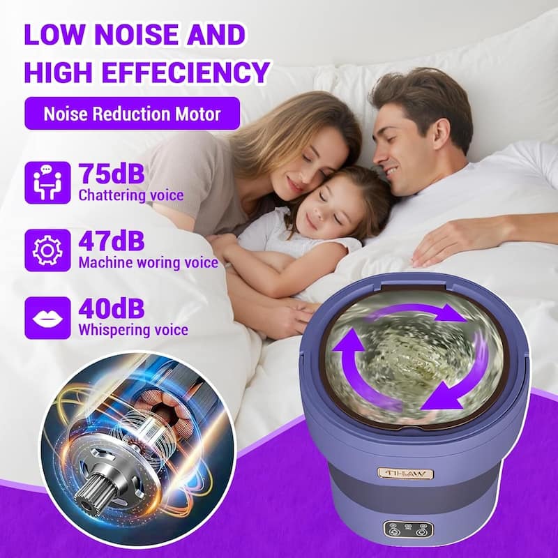 12L Mini Portable Washing Machine and Dryer for RV Travel Hotel Laundry - N/A