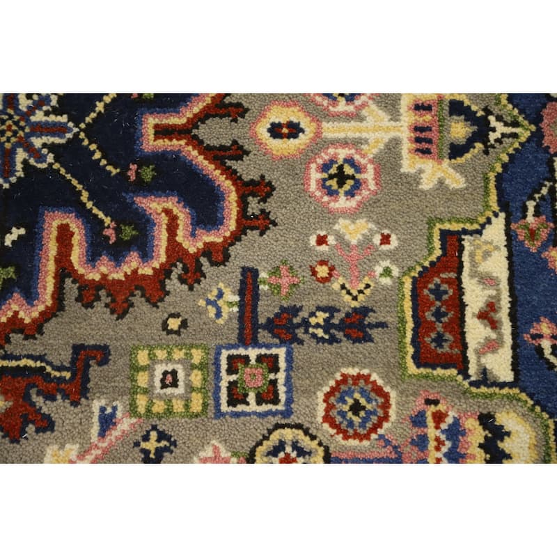 Hand Knotted Oriental 100% Wool Carpet Traditional Geometric Beige & Ivories Kazak Area Rug - 5' 10'' X 4' 0''