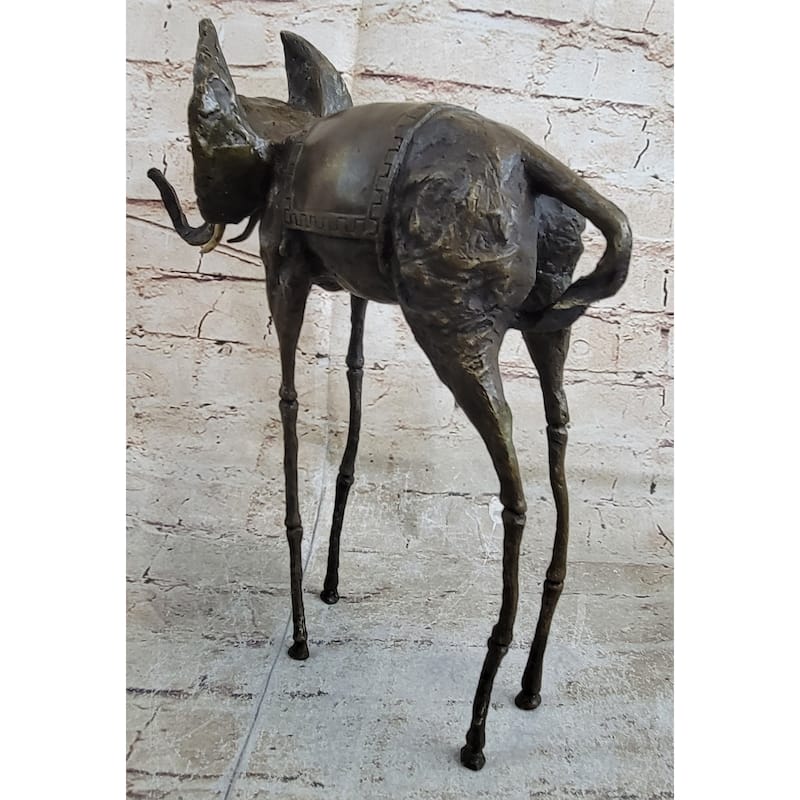 Salvador Dali Surrealist Elephant With Long Legs Bronze Metal Sculpture Statue Figurine