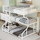 preview thumbnail 2 of 23, Industrial Concise Style Full XL over Twin XL over Queen Size Triple Bunk Bed,Metal Bed with Two Size Ladder on Each Side