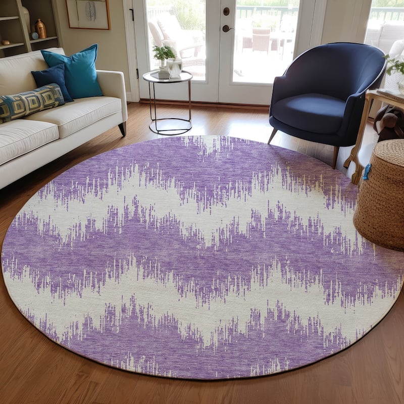 Machine Washable Indoor/ Outdoor Chantille Chevron Modern Rug