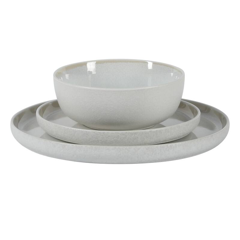 Gibson Elite Tahoe Sunset 12 Piece Stoneware Reactive Glaze (Service for 4) Ceramic Plates and Bowls Dinnerware Set