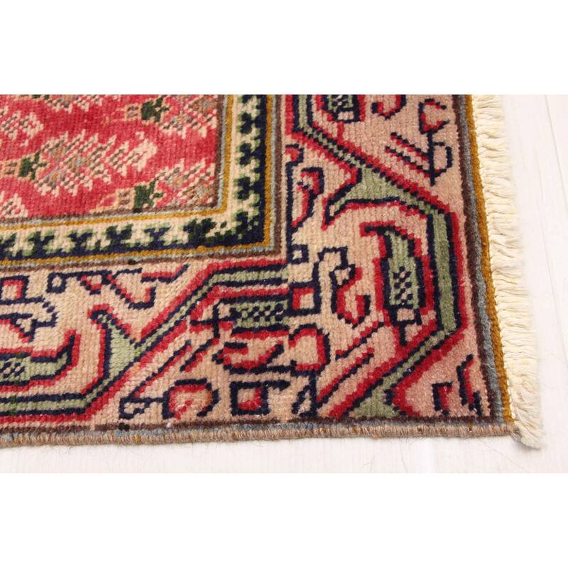 ECARPETGALLERY Hand-knotted Antalya Vintage Red Wool Rug - 2'9 x 12'6
