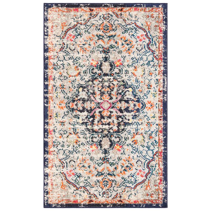 SAFAVIEH Madison Libusa Boho Medallion Distressed Rug - 2'2" x 4' - Beige/Black