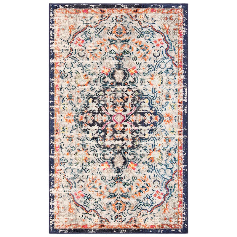 SAFAVIEH Madison Sabire Boho Medallion Distressed Rug - 2'2" x 4' - Beige/Black