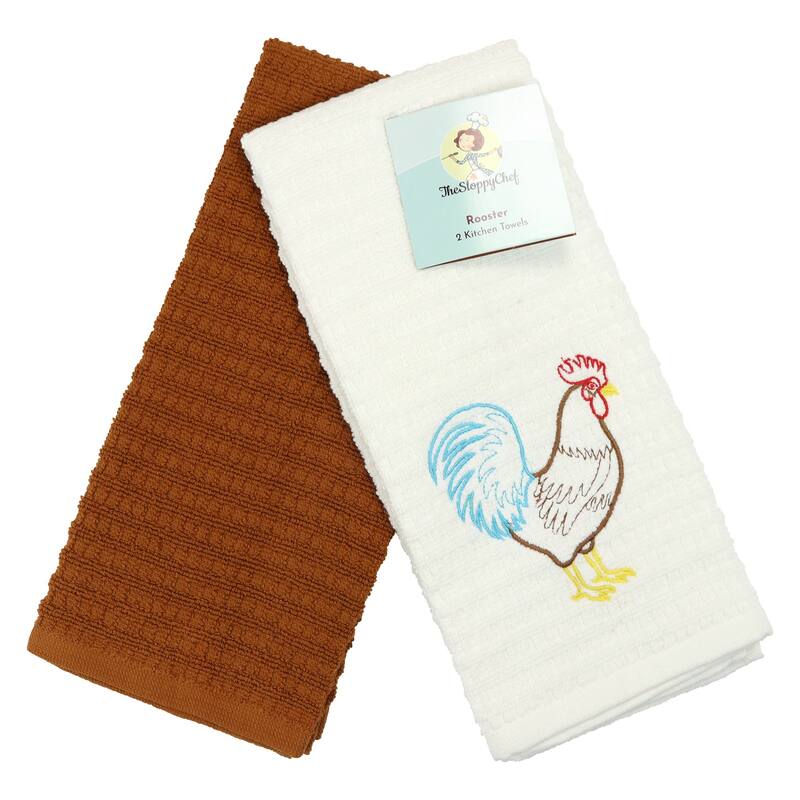 The Sloppy Chef Embroidered 2-Piece Kitchen Towels - 16x26