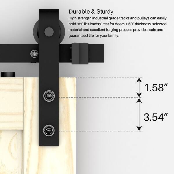 Belleze 36 X 84 Sliding Barn Door K Frame W 6 6ft Hardware Kit Overstock