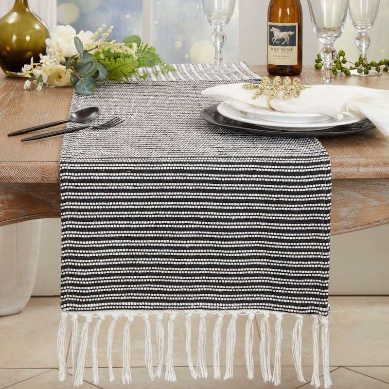 Duo-Tone Stripe Table Runner - 16"x72"