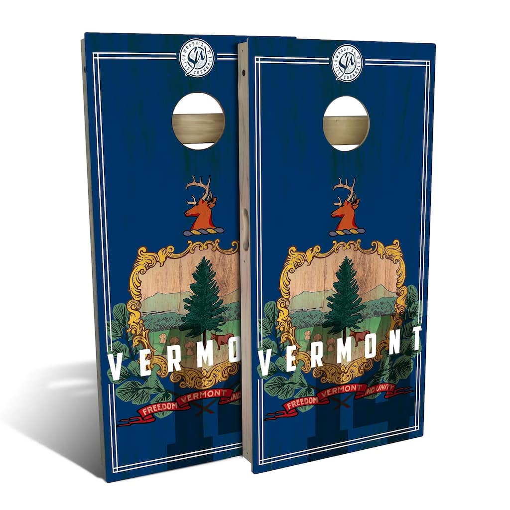 Vermont State Flag 2 Outdoor Cornhole Board Set