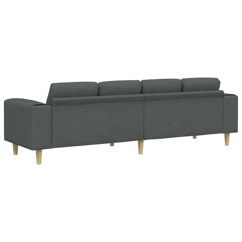 vidaXL Sofa Set Dark gray fabric - 98.4 x 30.3 x 29.9 inch