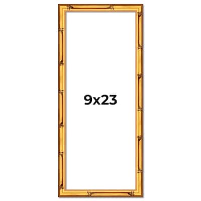9x23 Frame Gold Bamboo Picture Frame Modern Photo Frame Includes UV Acrylic Shatter Guard Front Acid Free Foam Backing Board